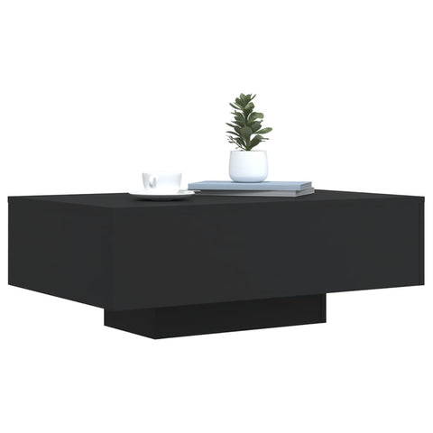 vidaXL Couchtisch mit LED-Leuchten Schwarz 85x55x31 cm