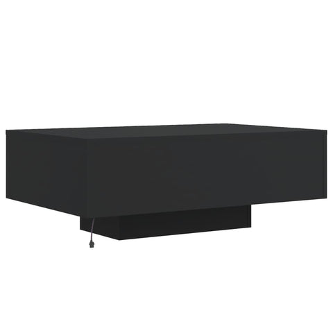 vidaXL Couchtisch mit LED-Leuchten Schwarz 85x55x31 cm