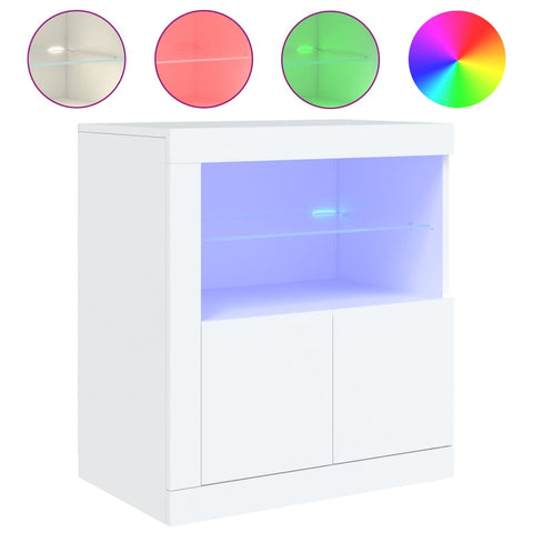 Sideboard mit LED-Beleuchtung Weiß 60,5x37x67 cm