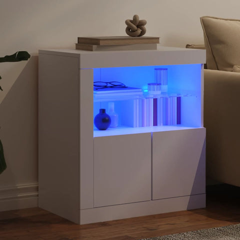 Sideboard mit LED-Beleuchtung Weiß 60,5x37x67 cm