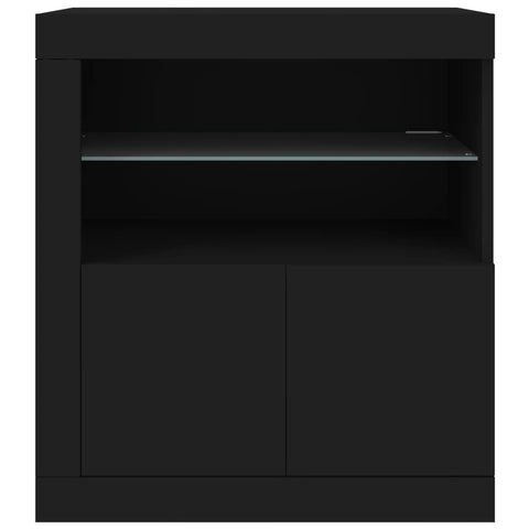 Sideboard mit LED-Leuchten Schwarz 60,5x37x67 cm