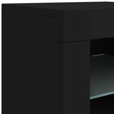 Sideboard mit LED-Leuchten Schwarz 60,5x37x67 cm