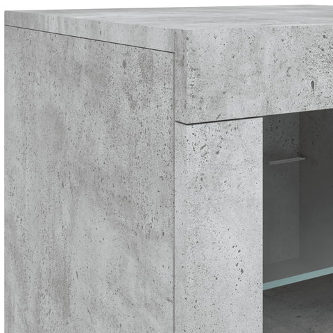 Sideboard mit LED-Leuchten Betongrau 60,5x37x67 cm