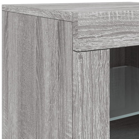 vidaXL Sideboard mit LED-Leuchten Grau Sonoma 60,5x37x67 cm