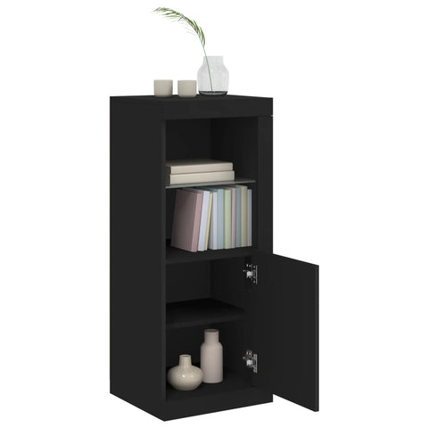 vidaXL Sideboard mit LED-Leuchten Schwarz 41x37x100 cm