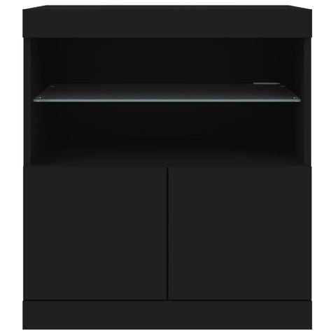 Sideboard mit LED-Leuchten Schwarz 60x37x67 cm