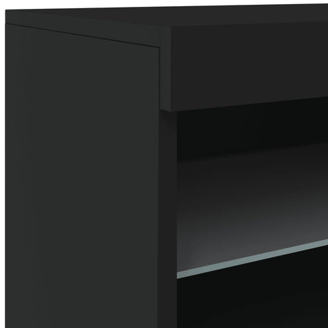 Sideboard mit LED-Leuchten Schwarz 60x37x67 cm