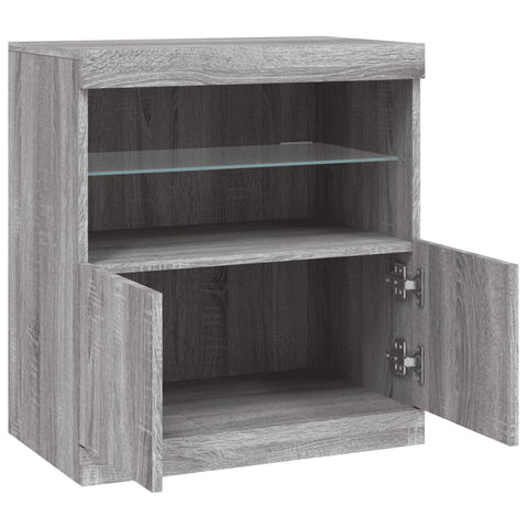 Sideboard mit LED-Leuchten Grau Sonoma 60x37x67 cm