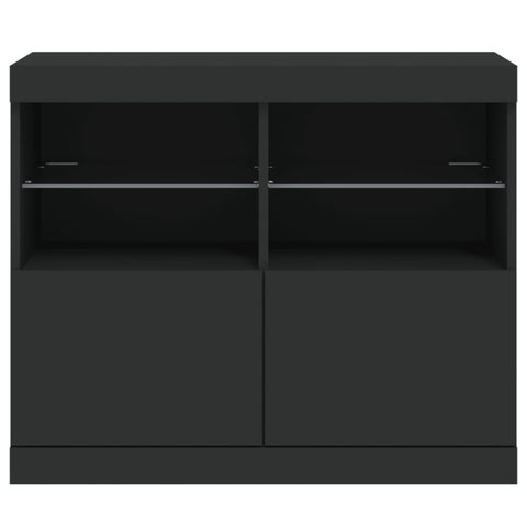 Sideboard mit LED-Leuchten Schwarz 81x37x67 cm