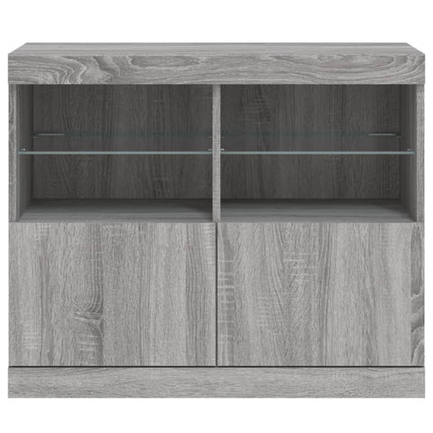 Sideboard mit LED-Leuchten Grau Sonoma 81x37x67 cm