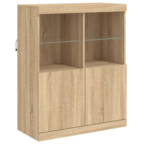 Sideboard mit LED-Leuchten Sonoma-Eiche 81x37x100 cm