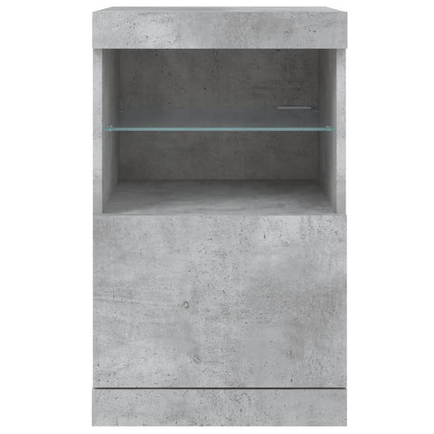 Sideboard mit LED-Leuchten Betongrau 41x37x67 cm