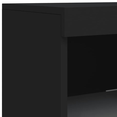 vidaXL Sideboard mit LED-Leuchten Schwarz 41x37x100 cm