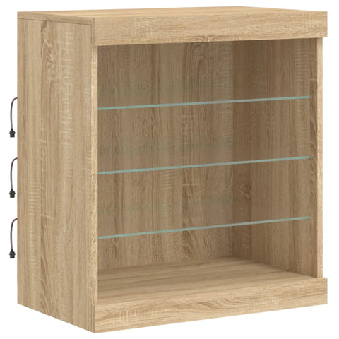 vidaXL Sideboard mit LED-Leuchten Sonoma-Eiche 60,5x37x67 cm