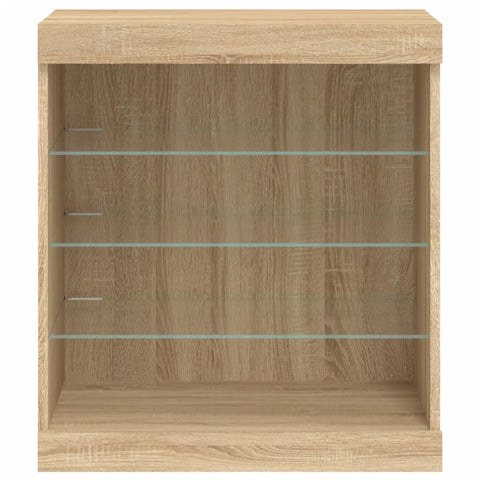 vidaXL Sideboard mit LED-Leuchten Sonoma-Eiche 60,5x37x67 cm