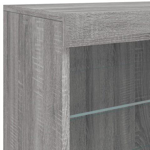 vidaXL Sideboard mit LED-Leuchten Grau Sonoma 60,5x37x67 cm