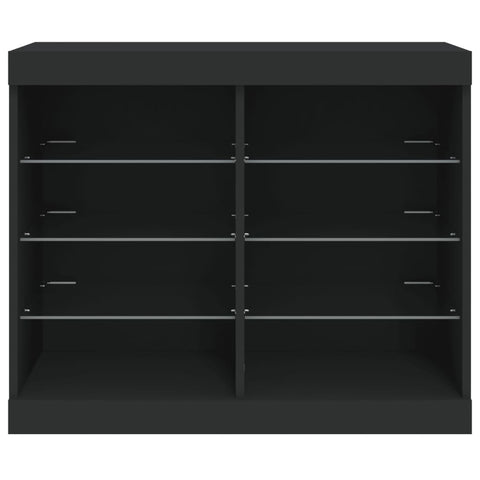 vidaXL Sideboard mit LED-Leuchten Schwarz 81x37x67 cm