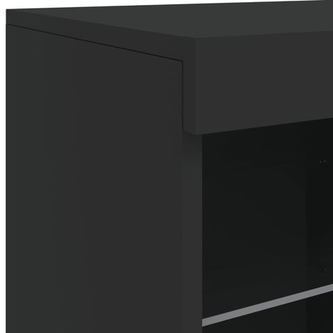 vidaXL Sideboard mit LED-Leuchten Schwarz 81x37x67 cm