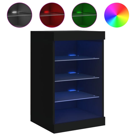 vidaXL Sideboard mit LED-Leuchten Schwarz 41x37x67 cm