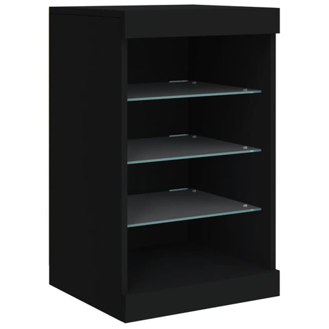 vidaXL Sideboard mit LED-Leuchten Schwarz 41x37x67 cm