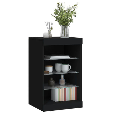 vidaXL Sideboard mit LED-Leuchten Schwarz 41x37x67 cm