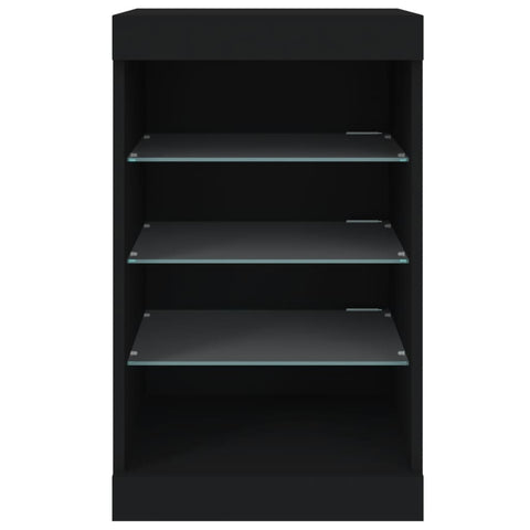 vidaXL Sideboard mit LED-Leuchten Schwarz 41x37x67 cm