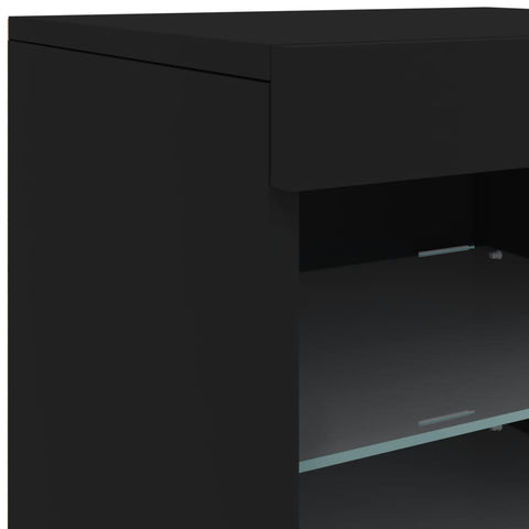 vidaXL Sideboard mit LED-Leuchten Schwarz 41x37x67 cm