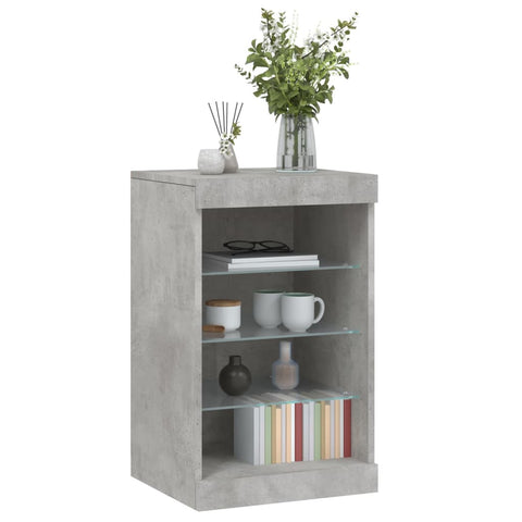 vidaXL Sideboard mit LED-Leuchten Betongrau 41x37x67 cm