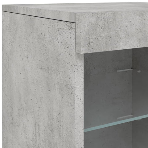 vidaXL Sideboard mit LED-Leuchten Betongrau 41x37x67 cm