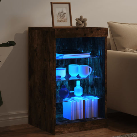 vidaXL Sideboard mit LED-Leuchten Räuchereiche 41x37x67 cm