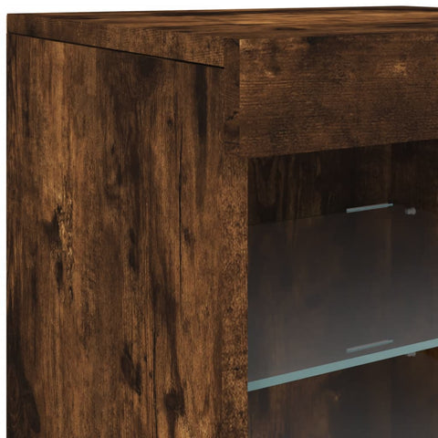 vidaXL Sideboard mit LED-Leuchten Räuchereiche 41x37x67 cm