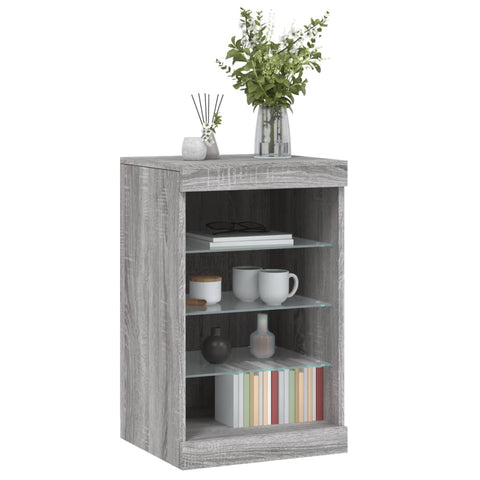 vidaXL Sideboard mit LED-Leuchten Grau Sonoma 41x37x67 cm