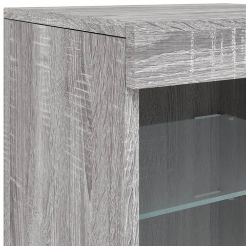 vidaXL Sideboard mit LED-Leuchten Grau Sonoma 41x37x67 cm