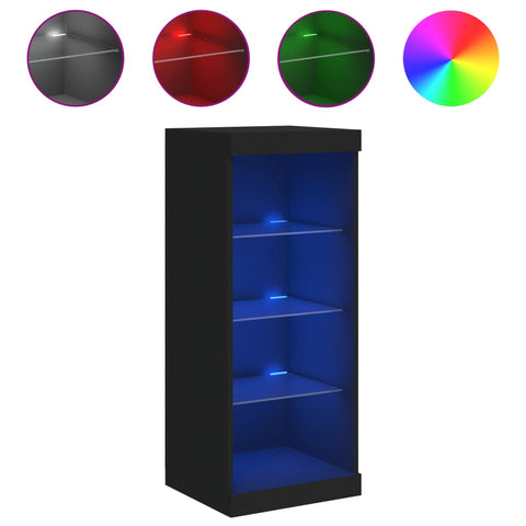 vidaXL Sideboard mit LED-Leuchten Schwarz 41x37x100 cm