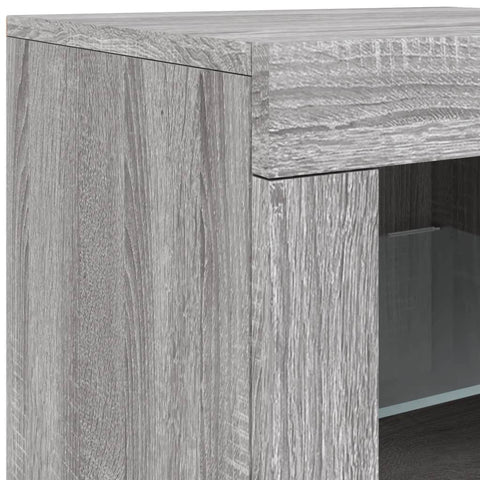 vidaXL Sideboard mit LED-Leuchten Grau Sonoma 162x37x67 cm