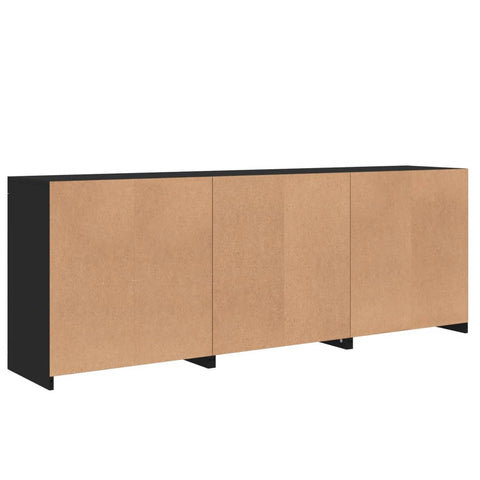 Sideboard mit LED-Leuchten Schwarz 181,5x37x67 cm