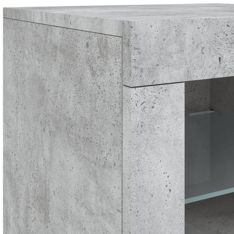 Sideboard mit LED-Leuchten Betongrau 181,5x37x67 cm