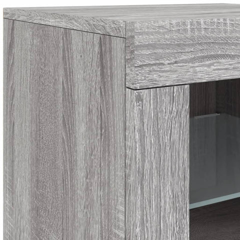 vidaXL Sideboard mit LED-Leuchten Grau Sonoma 202x37x67 cm