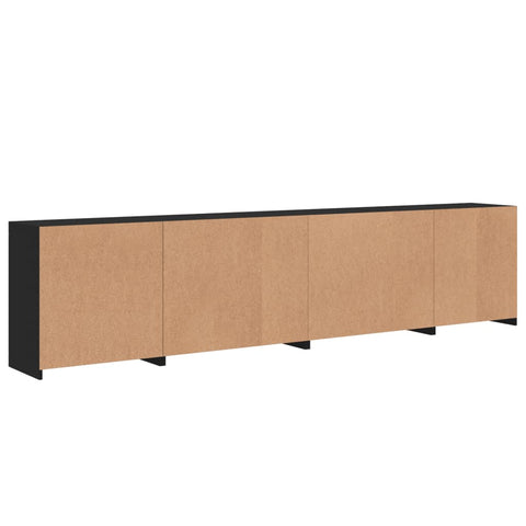 Sideboard mit LED-Leuchten Schwarz 283x37x67 cm