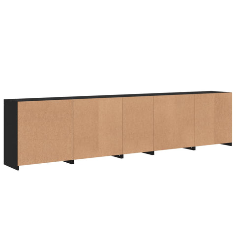 vidaXL Sideboard mit LED-Leuchten Schwarz 283x37x67 cm