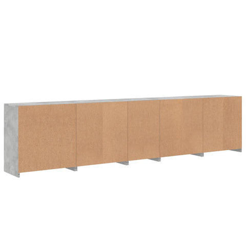 vidaXL Sideboard mit LED-Leuchten Betongrau 283x37x67 cm