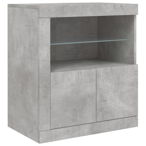 vidaXL Sideboard mit LED-Leuchten Betongrau 283x37x67 cm