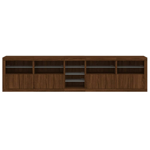 Sideboard mit LED-Leuchten Braun Eichen-Optik 283x37x67 cm