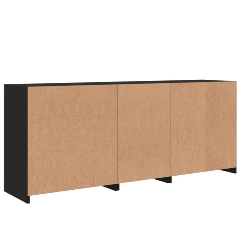 vidaXL Sideboard mit LED-Leuchten Schwarz 162x37x67 cm