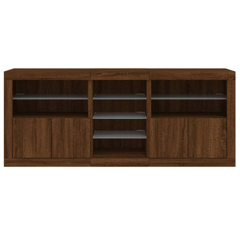 Sideboard mit LED-Leuchten Braun Eichen-Optik 162x37x67 cm