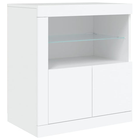 vidaXL Sideboard mit LED-Leuchten Weiß 181,5x37x67 cm