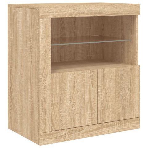 vidaXL Sideboard mit LED-Leuchten Sonoma-Eiche 181,5x37x67 cm