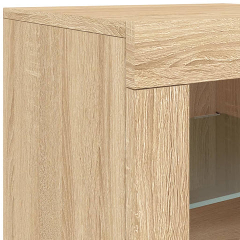 vidaXL Sideboard mit LED-Leuchten Sonoma-Eiche 181,5x37x67 cm