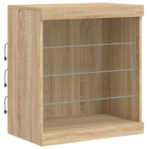 vidaXL Sideboard mit LED-Leuchten Sonoma-Eiche 181,5x37x67 cm