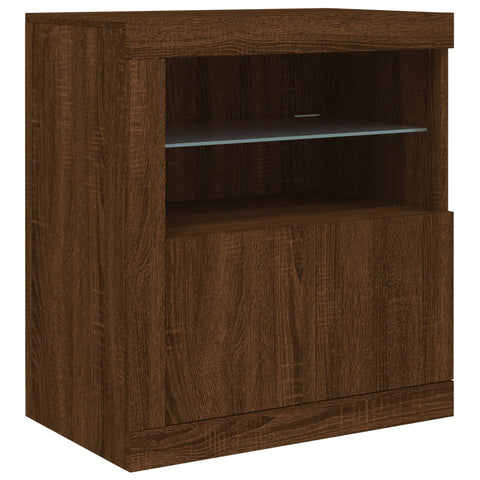 Sideboard mit LED-Leuchten Braun Eichen-Optik 181,5x37x67 cm